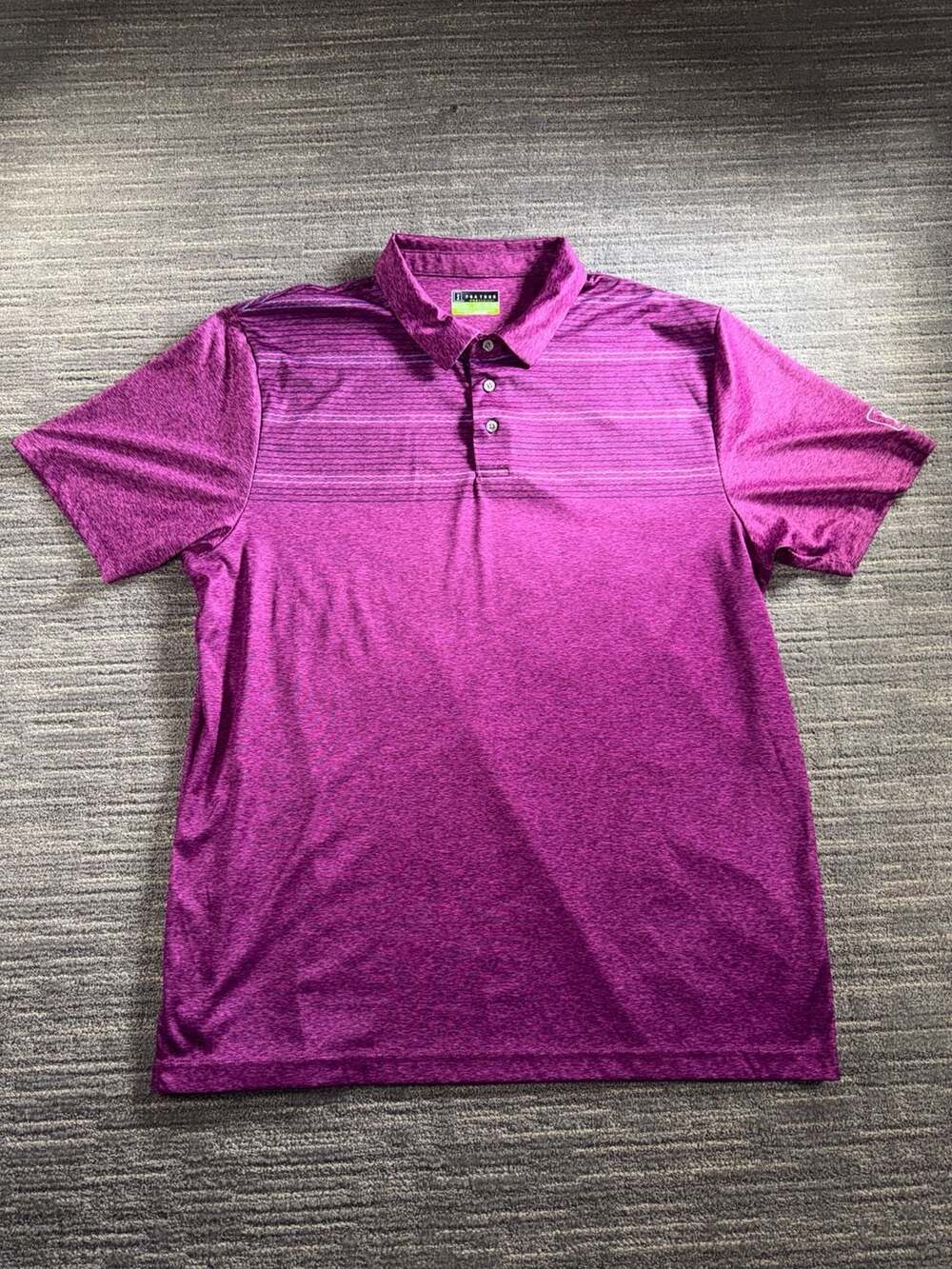 PGA Tour Pro Series Men's Athletic Fit Striped Polo Shirt, Purple, Size XXL